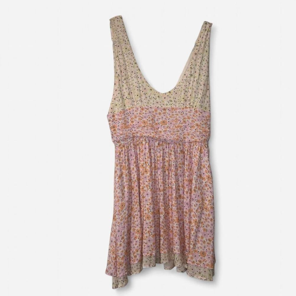 Princess Polly Haiy Micro Floral Mini Dress Size 8 | Pink Cream Cottagecore - Picture 2 of 7